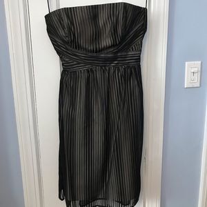 Black stripe cocktail dress